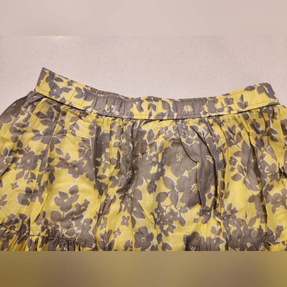 Y2K Old Navy Floral Skirt Small Yellow Gray Flowy Boho A-Line Summer - Picture 4 of 8